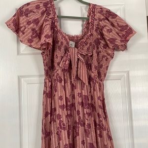 Large rose colored midi dress! Immaculate condition!